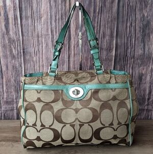 Coach Signature Hampton tote bag with a brown/kh